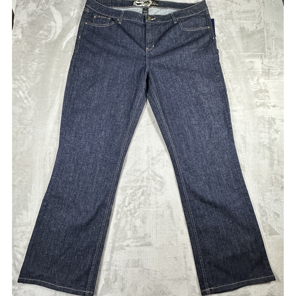 Enyce Straight Leg Dark Blue Jeans Womens Size 22 44x32 Classic Denim Pant